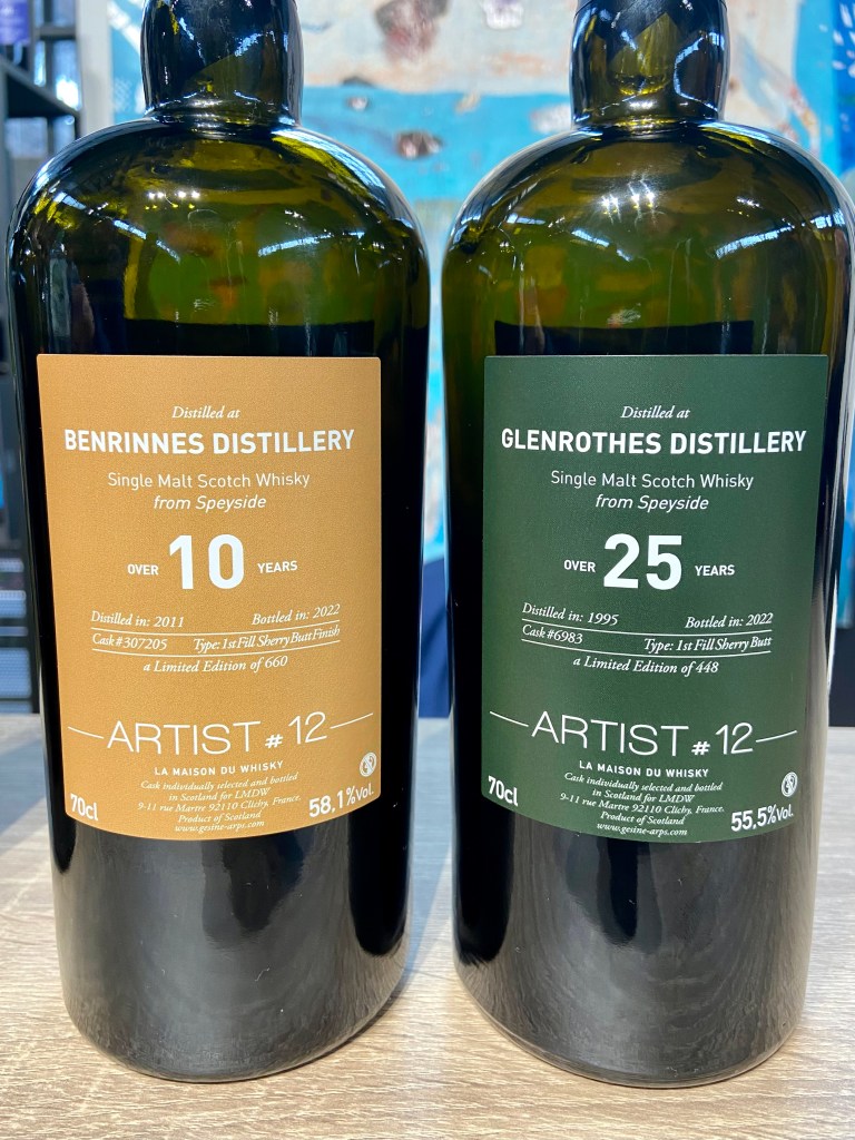 Artist 12 Benrinnes 10 ans et Artist 12 Glenrothes 25 ans