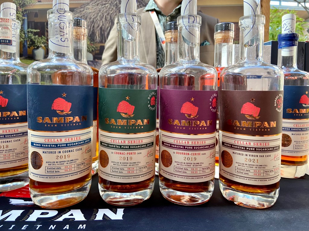 Rhum Sampan Cellar Series Cognac 2019, Cognac-Porte 2019, Bourbon-Cerise 2019 et Virgin Oak 2021