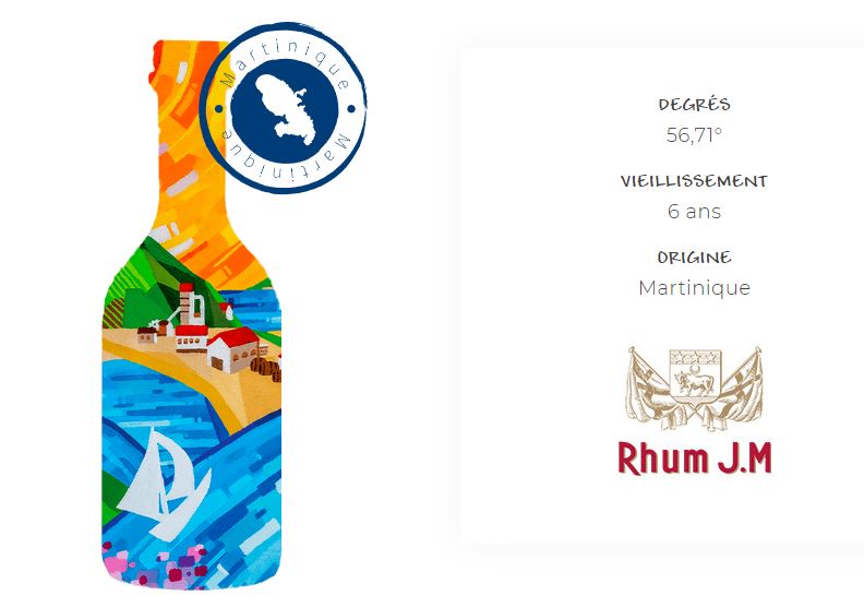 Calendrier de l'avent La Route des Rhums - Jour 5 : Rhum J.M 2016 brut de fût (chêne français, chauffe Trolong Mondot) - 56.7 %