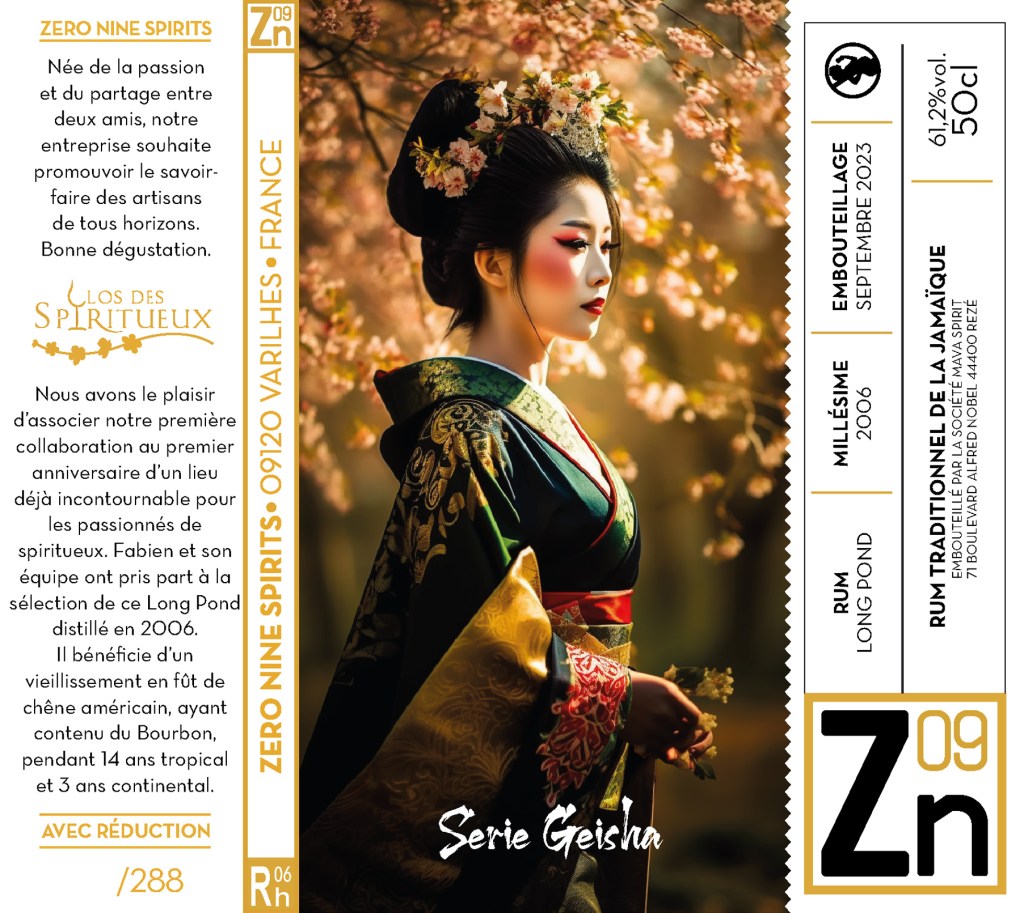 Zero Nine Spirits – Clos des Spiritueux Long Pond 2006 – 60.1 % - étiquette