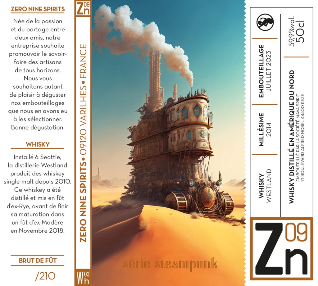 Zero Nine Spirits – Wh03 Westland 2014 – 59.5 % - étiquette
