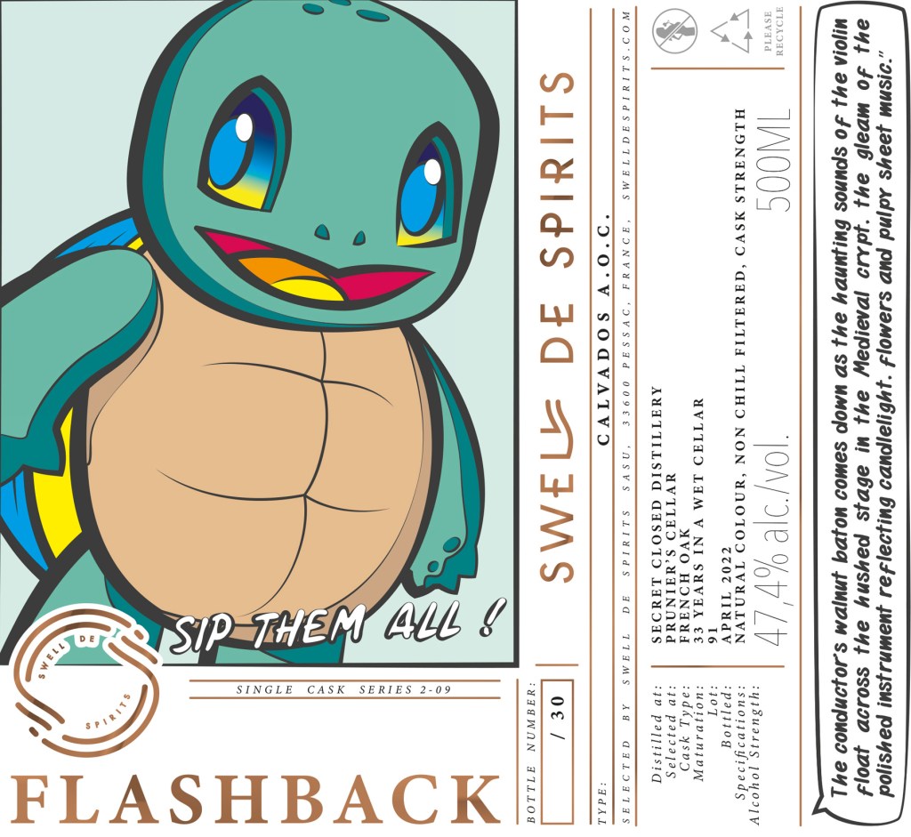 Swell de Spirits Flashback #9 – Calvados Distillerie secrète fermée lot 91 (vieilli chez Prunier en chai humide) – 47.4 %