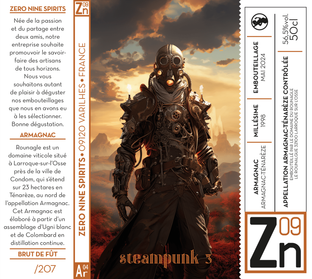 Zero Nine Spirits – Ar04 Domaine de Rounagle 1998 (Ténarèze) – 56.5 %