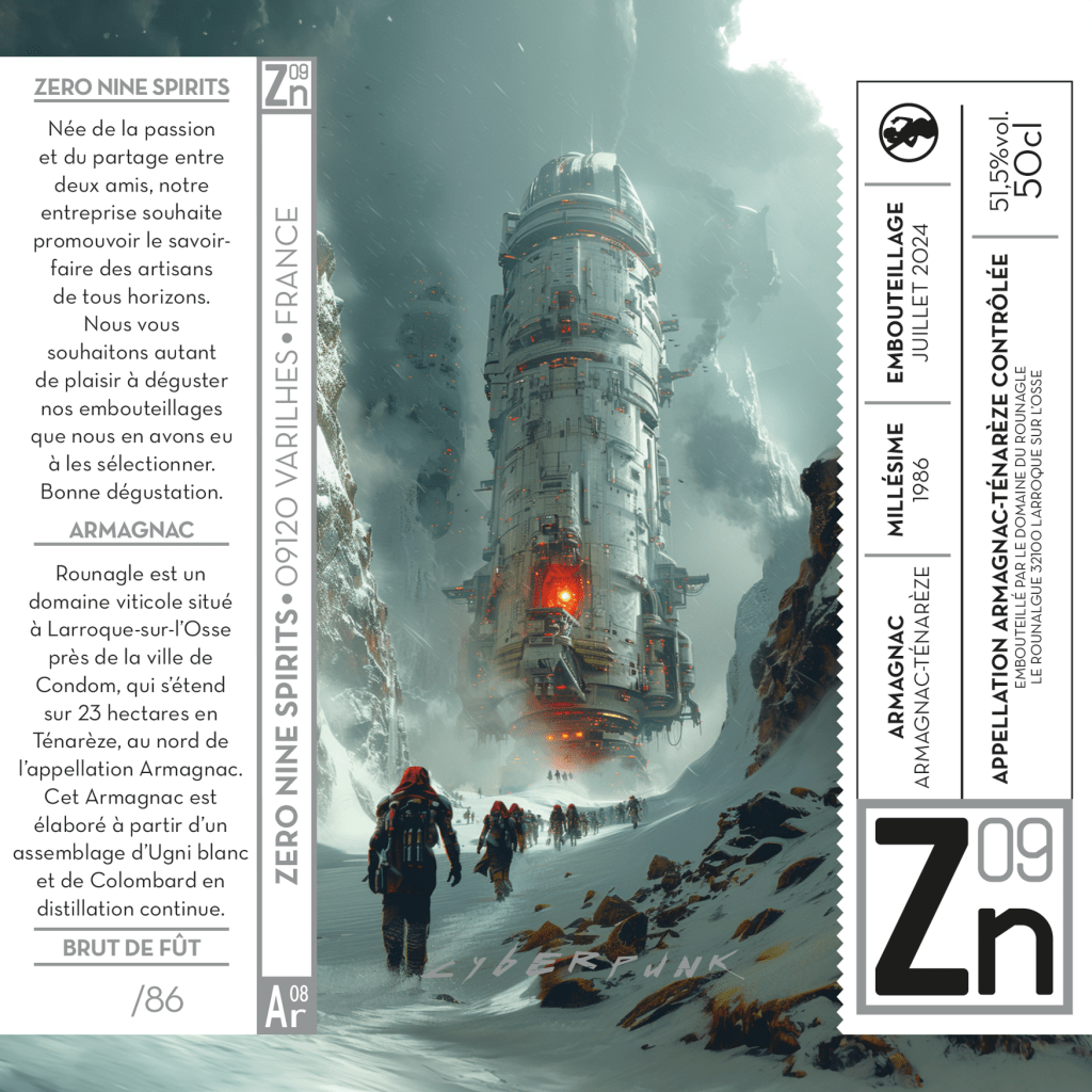 Zero Nine Spirits – Ar08 Domaine de Rounagle 1986 (Ténarèze) – 51.5 %