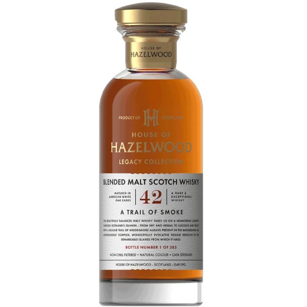 House of Hazelwood – The Legacy Collection – A Trail of Smoke (42 ans - Blended Malt Scotch Whisky) – 46.5 %