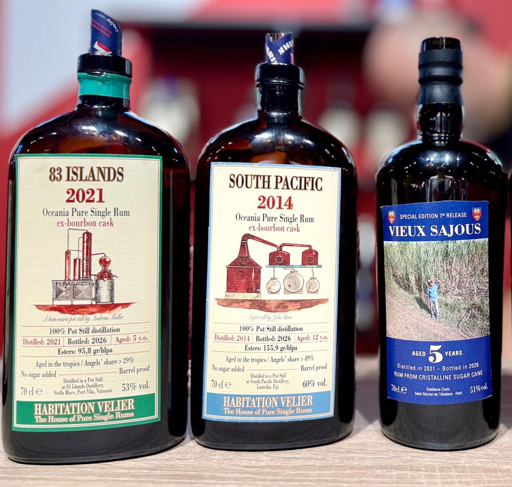 Whisky Live Paris 2026 - Velier : Habitation Velier 83 Islands 2021, Habitation Velier South Pacific et Vieux Sajous 5 ans